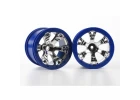Traxxas Wheels Geode 2.2 (chrome blue beadlock style) (12mm hex) (2)
