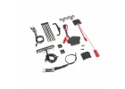 Traxxas LED light kit, 1:16 Summit (power supply, chrome lightbar, roof light harness (4 clear, 2 red), chassis harness (4 clear, 2 red), wire ties, mounts)