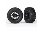 Traxxas Tires wheels assembled glued (black wheels gravel pattern tires foam inserts) (2) (TSM rated)