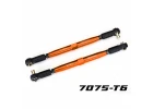 Traxxas Toe links, X-MAXX (Tubes orange-anodised, 7075-T6 aluminium, stronger than titanium) (157mm) (2)/ rod ends, assembled with steel hollow balls (4)/ aluminium wrench, 10mm (1)