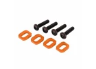 Traxxas Washers, motor mount, aluminium (orange-anodised) (4)/ 4x18mm BCS (4)
