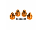 Traxxas Shock caps, aluminium (orange-anodised), GTX Shocks (4)/ spacers (8)
