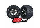 Traxxas MAXX AT Tyres Pre Glued on Black Chrome X-MAXX Wheels (2)