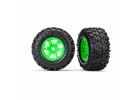 Traxxas MAXX AT Tyres Pre Glued on Green X-MAXX Wheels (2)