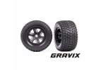 Traxxas Tyres + wheels, assembled, glued (X-MAXX black wheels, Gravix Tyres, foam inserts) (left + right) ** CLEARANCE **