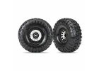 Traxxas Tires and wheels assembled (Method 105 black chrome beadlock wheels Canyon Trail 2.2 tires foam inserts) (1 left 1 right)