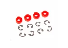 Traxxas Piston damper (red) (4)/ e-clips (8)