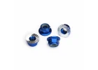 Traxxas M5 Flanged Nylon Locking Nuts - Serrated Blue Aluminium (4)