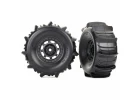 Traxxas UDR Paddle Tyres - Pre Glued on Black Wheels With Foam Inserts (2)