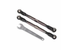 Traxxas Toe links front Unlimited Desert Racer (TUBES dark titanium anodized 7075-T6 Aluminium stronger than titanium) (102mm) (2) (assembled with rod ends and hollow balls)/ Aluminium wrench 7mm (1)