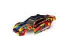 Traxxas Body, E-Revo, Solar Flare (painted, decals applied) (assembled with front + rear body mounts and rear body support for clipless mounting)