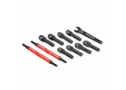 Traxxas Toe links E-Revo VXL (TUBES red-anodized 7075-T6 Aluminium stronger than titanium) (144mm) (2)/ rod ends assembled with steel hollow balls (8)/ Aluminium wrench 10mm (1) ** CLEARANCE **