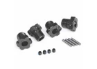 Traxxas Wheel hubs, splined, 17mm (gray-anodised) (4)/ 4x5 GS (4), 3x14mm pin (4)