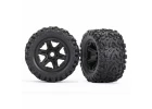 Traxxas Tires wheels assembled glued (black wheels Talon EXT tires foam inserts) (2) (17mm splined) (TSM rated)