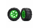 Traxxas Tires wheels assembled glued (green wheels Talon EXT tires foam inserts) (2) (17mm splined) (TSM rated)