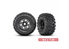 Traxxas Sledgehammer Belted Tyres Glued on Black 3.8 Wheels - 17mm Hex (2)