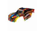 Traxxas Body, Hoss 4X4 VXL, Solar Flare (painted, decals applied) (assembled with front + rear body mounts and rear body support for clipless mounting)