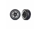 Traxxas Tyres and wheels, assembled, glued (black with chrome wheels, 19 Response Tyres) (extra wide, rear) (2)