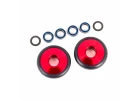 Traxxas Wheels, wheelie bar, 6061-T6 aluminium (red-anodised) (2)/ 5x8x2.5mm ball bearings (4)/ o-rings (2)/ 5x8x0.3mm TW (2)