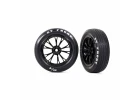 Traxxas Tyres + wheels, assembled, glued (Weld gloss black wheels, Tyres, foam inserts) (front) (2)