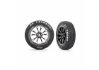 Traxxas Tyres + wheels, assembled, glued (Weld black chrome wheels, Tyres, foam inserts) (front) (2)