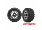 Traxxas Sledgehammer 3.8 Belted Tyres Glued on Black Chrome Wheels (2)