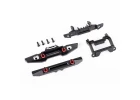 Traxxas Bumper, front (1), rear (1), 6061-T6 aluminium (black-anodised) (assembled with D-rings)/ bumper mounts (front + rear)/ 2.5x8mm BCS (with threadlock) (4) (fits TRX-4M Land Rover Defender)