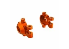 Traxxas Steering blocks, 6061-T6 aluminium (orange-anodised) (left + right)/ 2.5x12mm BCS (with threadlock) (2)/ 2x6mm SS (with threadlock) (4)