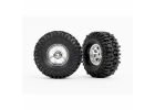 Traxxas Tyres + wheels, assembled (chrome 1.0 wheels, Mickey Thompson Baja Pro Xs 2.4x1.0 tyres) (2)