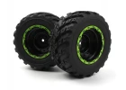 Smyter MT Wheels/Tires Assy (Black/Green/2pcs)