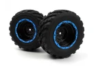 Smyter MT Wheels/Tires Assy (Black/Blue/2pcs) ** CLEARANCE **
