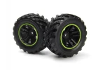 Spryte Wheels/Tires Assembled (Black/Green)