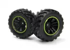 Spryte Wheels/Tires Assembled (Black/Green)