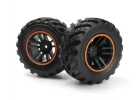 Spryte Wheels/Tires Assembled (Black/Orange)