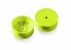 XRay 1:10 Buggy 2WD Front Wheels - 12mm Hex Aerodisk - Yellow - Hard (2)