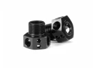 XRay Aluminium Wheel Axle Offset 4mm - Lightweight - Black Coated (2)