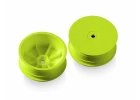 XRay 1:10 Buggy 4WD Front Wheels - 12mm Hex Aerodisk - Yellow - Hard (2)