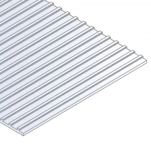 Evergreen 6x12in (15x30cm) Seam Roofing Sheet .040in (1.0mm) Thick 3/16in Groove Spacing (1 Sheet per pack)