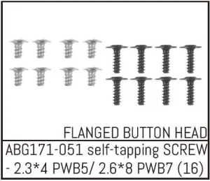 Absima Button Head Screw M2.3*4 (8) / M2.6*8 (8)