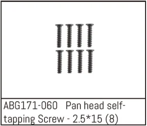 Absima Pan Head Screw M2.5*15 (8)