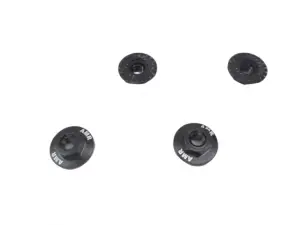 Serrated Large Diameter 1:10 Aluminium Wheel Nuts (4) Black