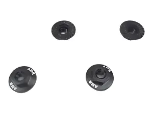 Serrated Large Diameter 1:10 Aluminium Wheel Nuts (4) Black