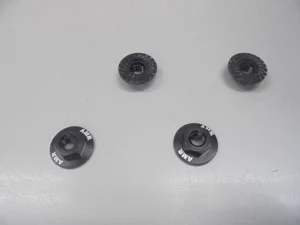 Serrated Large Diameter 1:10 Aluminium Wheel Nuts (4) Black