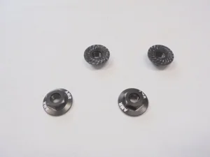 Serrated Large Diameter 1:10 Aluminium Wheel Nuts (4) Gun Metal