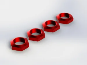 ARAC9428 Arrma Aluminium Wheel Nut 17mm (Red) (4Pcs)