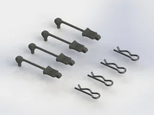 ARAC3447 Arrma Body Clip Retainers 1:8 Scale (Black, 4Pcs)