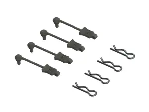 ARAC3447 Arrma Body Clip Retainers 1:8 Scale (Black, 4Pcs)
