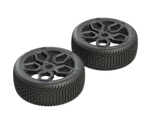ARAC9439 Arrma DBoots Exabyte NB Tyres Pre Glued on Black Wheels  (2)