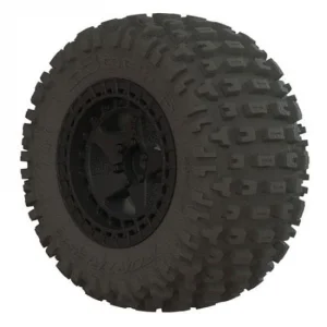ARAC9630 Arrma DBoots Fortress SC Tyres - Pre Glued on Black 14mm Hex Wheel (2)