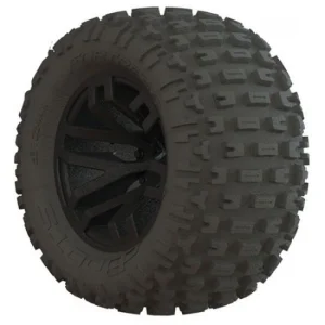 ARAC9632 Arrma DBoots Fortress MT Tyres Pre Glued on 2.8 14mm Hex Black Wheels (2)